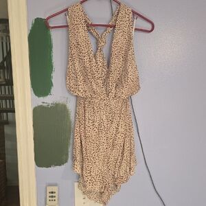 Aakaa Leopard Halter Romper